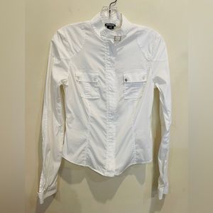 Belstaff White Long Sleeve and Reinforced Shoulders Shirt
